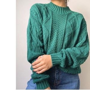 vintage Cristina emerald green knit sweater